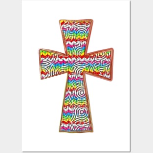 Colorful Cross. Religious. Posters and Art